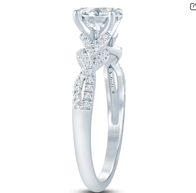 1 Carat Oval-Cut Lab-Created Diamond Twist Shank Engagement Ring in 14K White Gold | SimplyIn Diamonds - Image 2